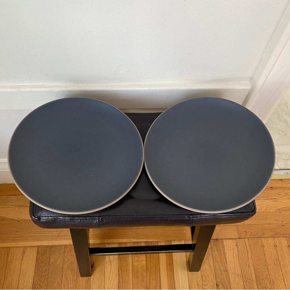 $116 Heath Ceramics Slate Indigo Grey Coupe Dinner Plate 11'' Diameter(set of 2)